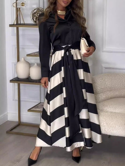 Niamh - STRIPED MAXI DRESS WITH ELEGANT SILHOUETTE