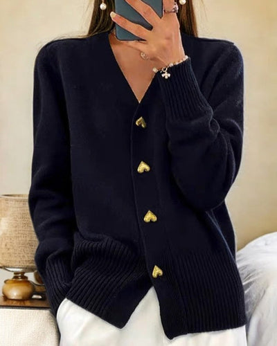 Diede - Cardigan with Heart-Shaped Buttons