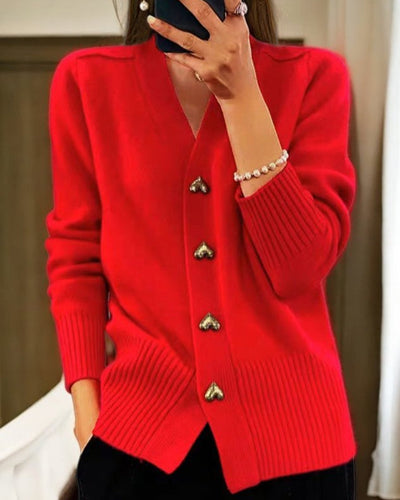 Diede - Cardigan with Heart-Shaped Buttons