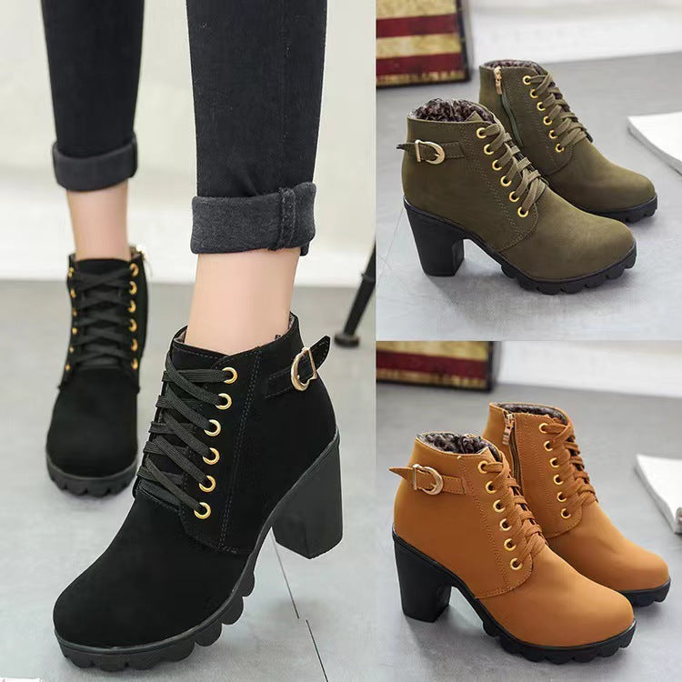 Stride - Block Heel Boots with Stylish & Thick Sole Design