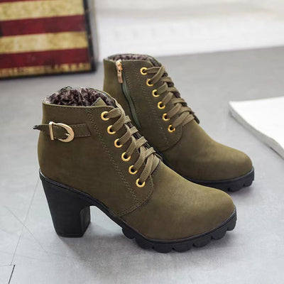 Stride - Block Heel Boots with Stylish & Thick Sole Design