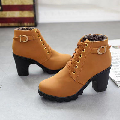 Stride - Block Heel Boots with Stylish & Thick Sole Design