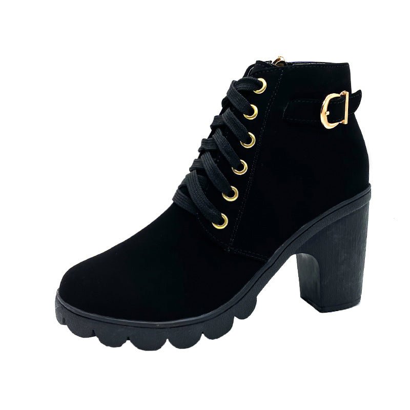 Stride - Block Heel Boots with Stylish & Thick Sole Design