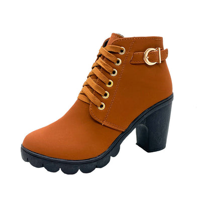Stride - Block Heel Boots with Stylish & Thick Sole Design