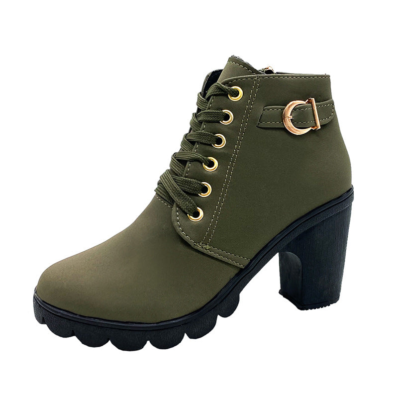 Stride - Block Heel Boots with Stylish & Thick Sole Design