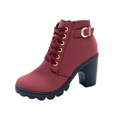 Stride - Block Heel Boots with Stylish & Thick Sole Design