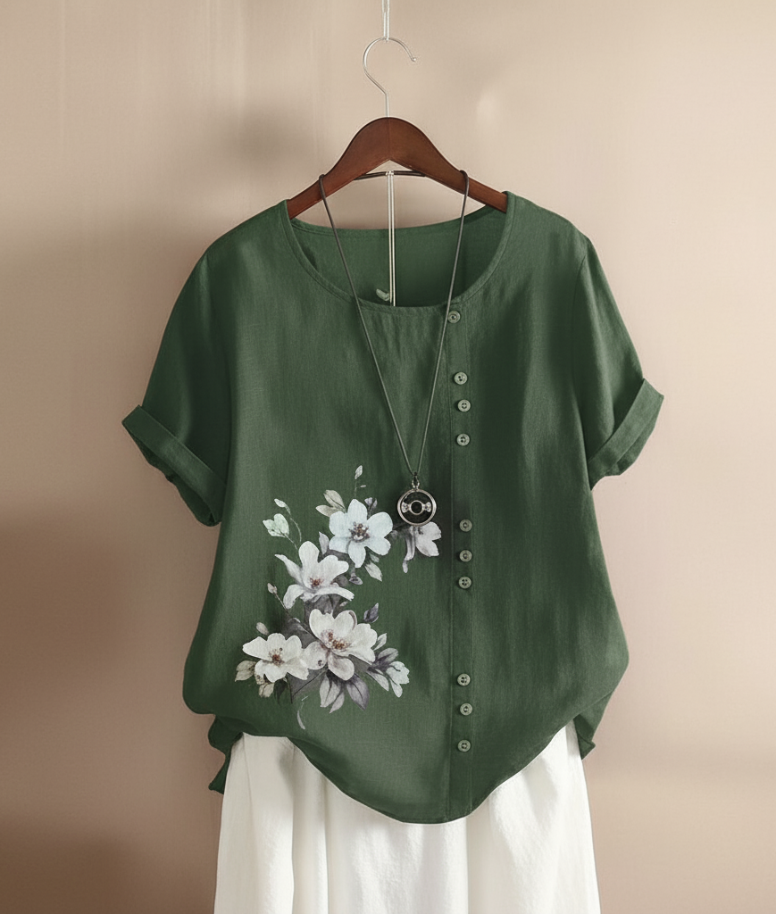 Gemma - Floral Detail T-Shirt