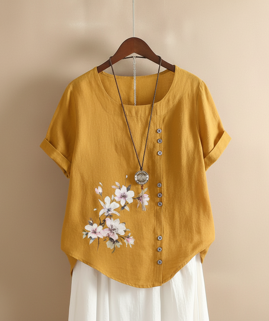 Gemma - Floral Detail T-Shirt