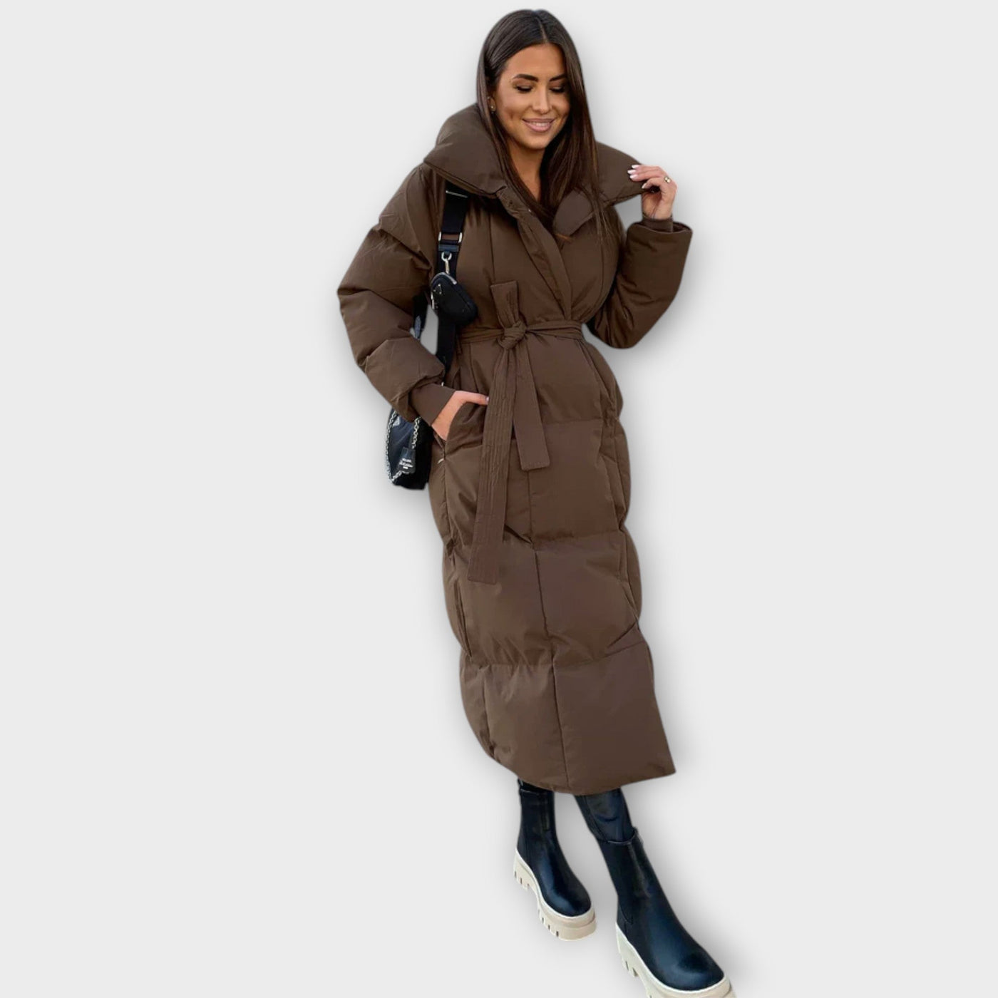 Siria - Long winter coat with belt